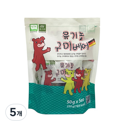 유가원 유기농 구미베어 젤리, 250g, 5개