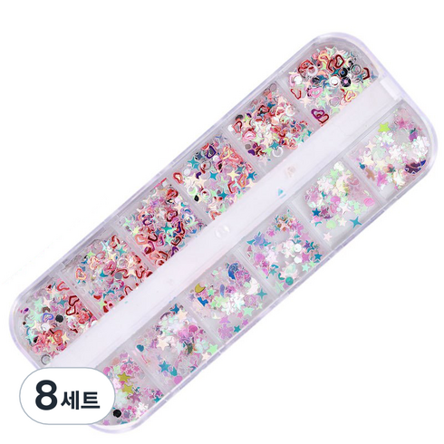 스위스녹스 셀프 네일 아트 파츠 쥬얼리 스팽글 12종 세트, 8세트, 05