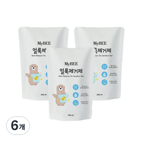 마이비바르는얼룩제거제 - 마이비 자연품은 유아 얼룩제거제 리필 300ml, 6개