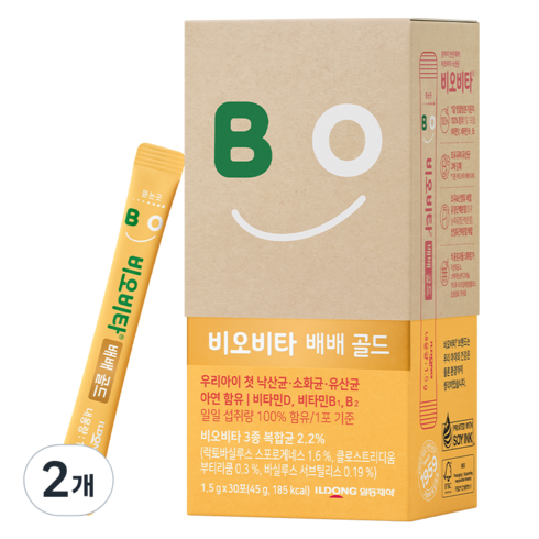 골드베베 - 비오비타 일동제약 배배 골드 유산균 30p, 45g, 2개