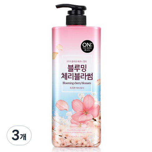 온더바디 플라워 블루밍 체리블라썸 바디워시 꽃향, 900g, 3개