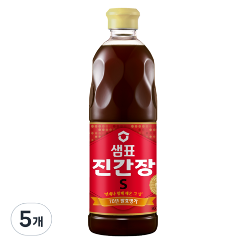 샘표 진간장S, 860ml, 5개