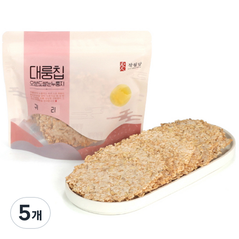 작월담 대룽칩 귀리 누룽지, 180g, 5개