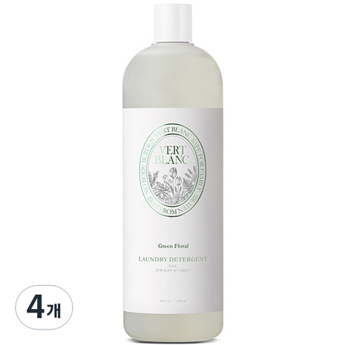 베르블랑 아기 세탁 중성 세제 그린플로럴향 1000ml, 4개