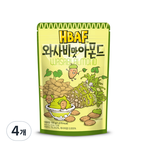 바프 와사비맛 아몬드, 190g, 4개