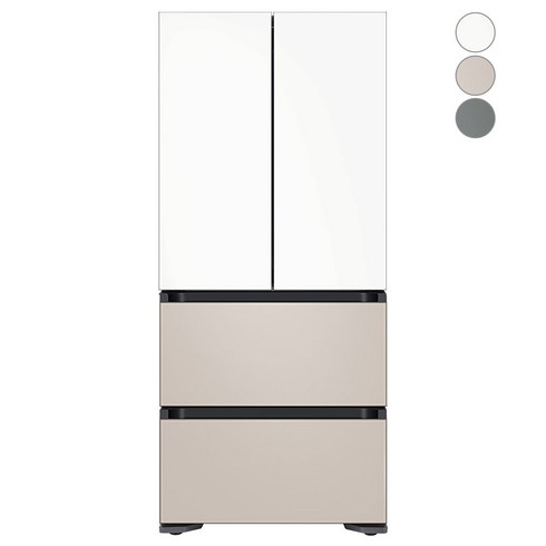 [색상선택형] 삼성전자 비스포크 프리스탠딩 김치플러스 4도어 냉장고 490L 방문설치, RQ48A94W1AP