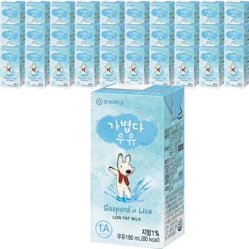 연세우유 - 연세우유 가볍다 우유, 190ml, 96개