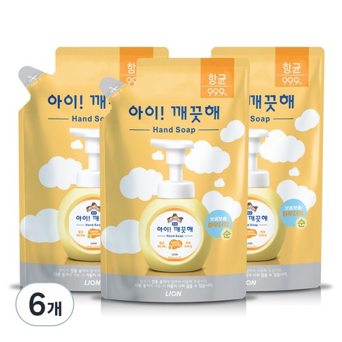 아이깨끗해리필 - 아이깨끗해 순 핸드워시 파우더향 리필용, 450ml, 6개