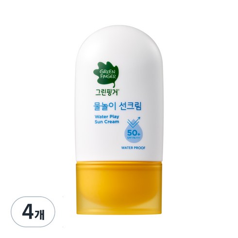 그린핑거 물놀이 선크림 워터프루프 SPF50+ PA++++, 4개, 50ml