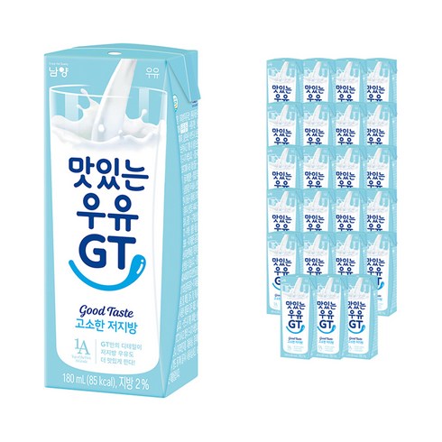 저지방우유 - 맛있는우유GT 고소한 저지방 멸균우유, 180ml, 24개