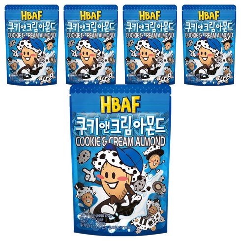 바프 쿠키앤크림 아몬드, 190g, 5개