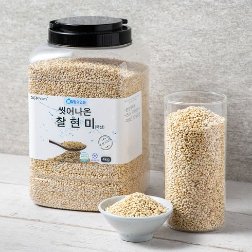 찰현미 - 씻어나온 찰현미, 4kg, 1통