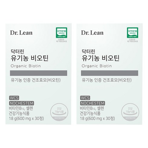 닥터린 유기농 비오틴, 30정, 18g, 2개