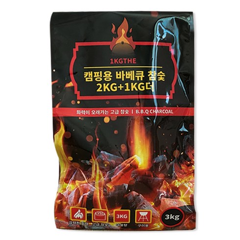 참숯 - 1KGTHE 캠핑용 바비큐 참숯, 3kg, 1개