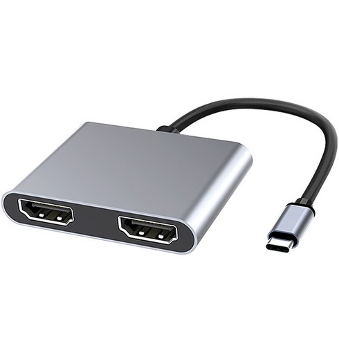 아모란나 C타입 듀얼 HDMI 분배기, C타입 HDMI 듀얼젠더, 혼합색상, 1개