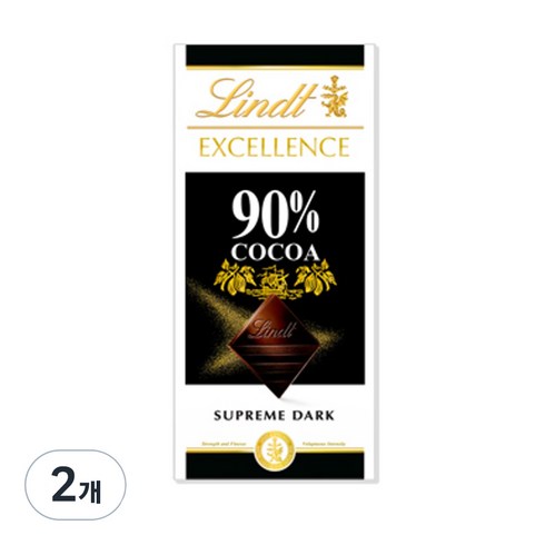 린트 엑설런스 다크 90% 초콜릿, 100g, 2개