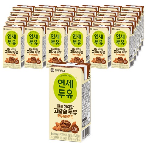 연세우유 뼈를 생각한 고칼슘 두유 호두 & 아몬드, 190ml, 120개