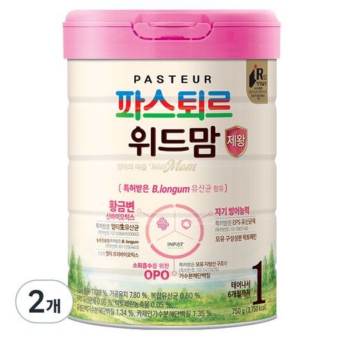 위드맘산양제왕1단계 - 파스퇴르 위드맘 제왕 1단계, 2개, 750g