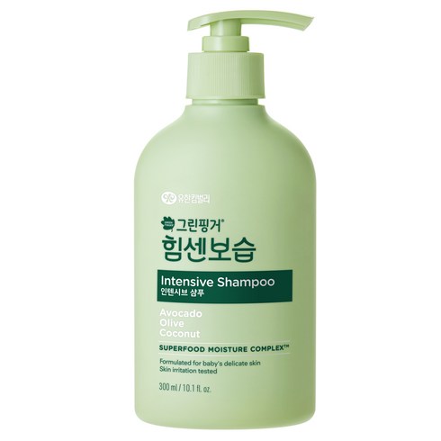 유아샴푸300ml - 그린핑거 힘센보습 인텐시브 샴푸, 300ml, 1개