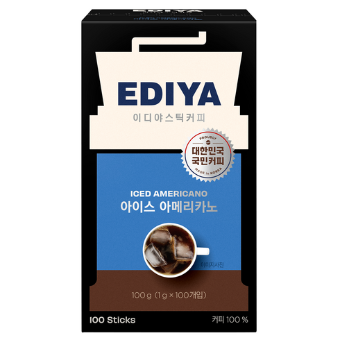 아메리카노 - 이디야 아이스아메리카노, 1g, 100개입, 1개