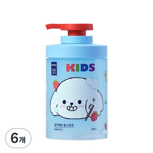 메디안 365DAYS 스텝3 충치박사 불소 어린이펌핑치약, 300g, 6개