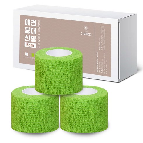 딩동펫 반려동물 자가접착 붕대신발, 12개, 중(M), 그린
