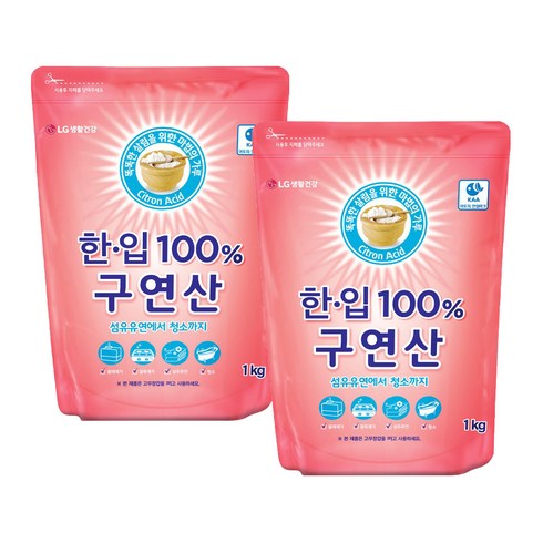 구연산 - 한입 100% 구연산, 1kg, 2개