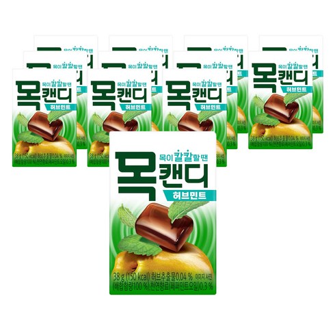 롯데제과 목캔디 허브민트, 38g, 12개