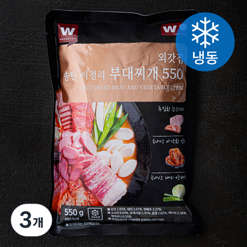 홈플러스부대찌개 - 외갓집 송탄 서정리 부대찌개 550 (냉동), 550g, 3개
