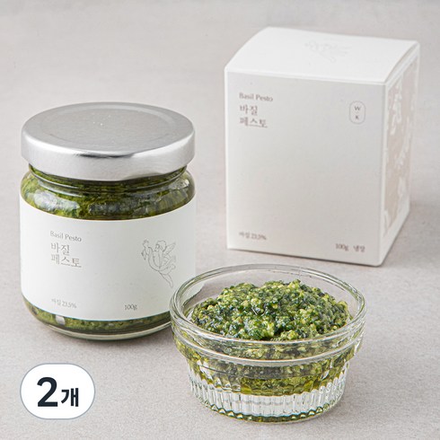 수제바질페스토 - 위크위크서울 바질페스토 소스, 100g, 2개