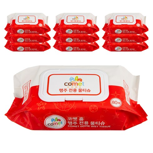 코멧 홈 행주 캡형, 80매, 10팩