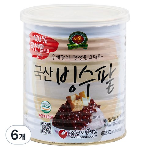 밀탑 얼려먹는 밀크빙수 2박스통통단팥 120gX4캔 - 굿모닝서울 국산빙수팥, 850g, 6개