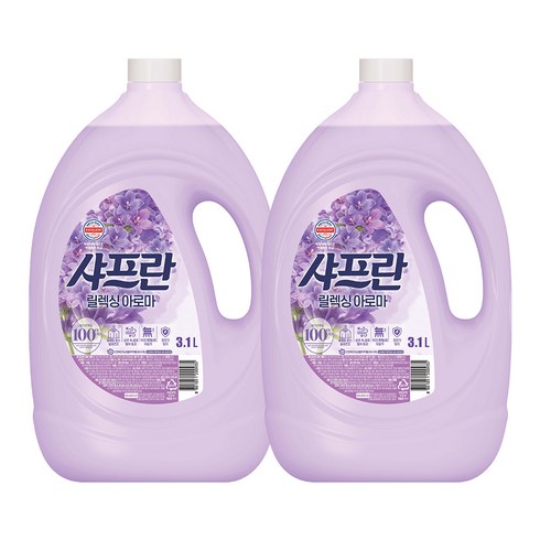 샤프란 섬유유연제 릴렉싱아로마, 3.1L, 2개