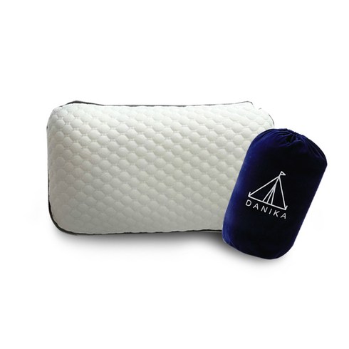 다니카 롤업 메모리폼 휴대용 캠핑 베개 + 파우치 CP-888, 화이트, 1개