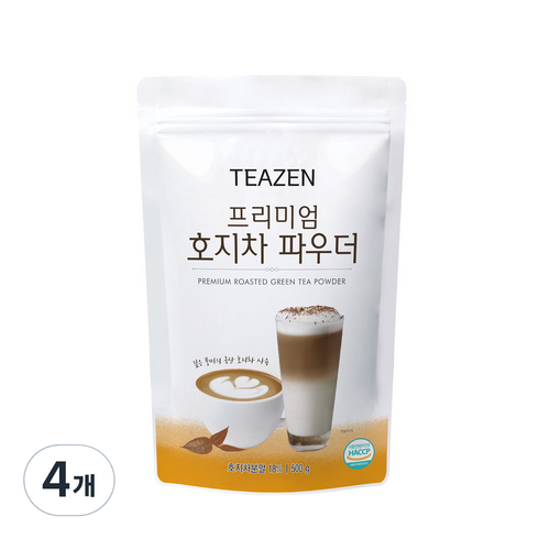 호진지호 - 티젠 프피미엄 호지차 파우더, 500g, 1개입, 4개