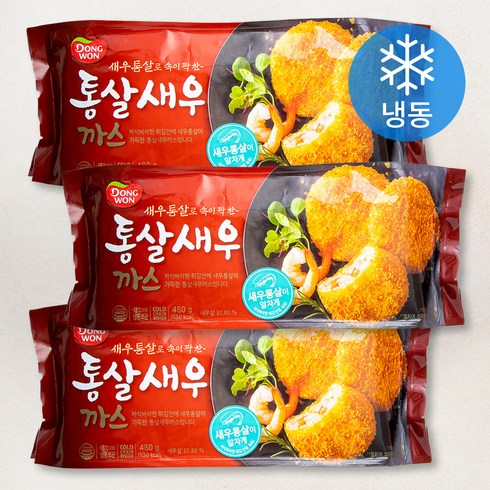 동원 통살 새우까스 (냉동), 480g, 3개