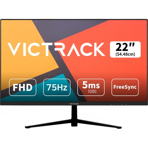 빅트랙 FHD 54.48cm 리얼 75Hz 평면 게이밍 모니터 블랙, 22FM7501(무결점)