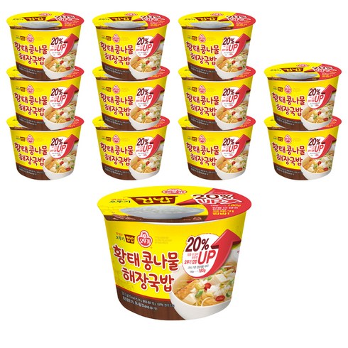 콩나물 국밥 - 오뚜기 맛있는 오뚜기 컵밥 황태 콩나물해장국밥, 301.5g, 12개