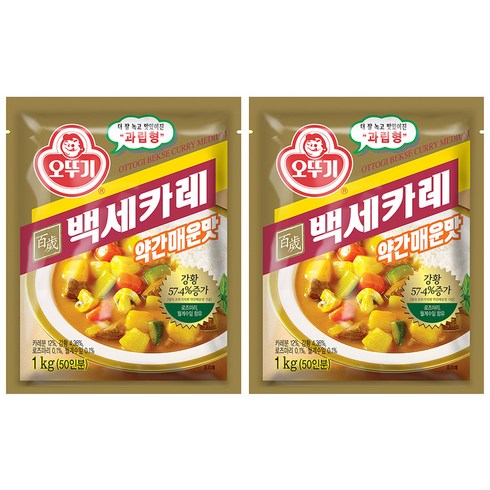 백세카레 - 오뚜기 백세 카레 약간매운맛, 1kg, 2개