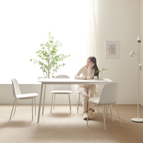 4인용식탁 - 보니애가구 나탈리 포세린 세라믹 식탁 + 의자 4p 세트 4인용 방문설치, 화이트