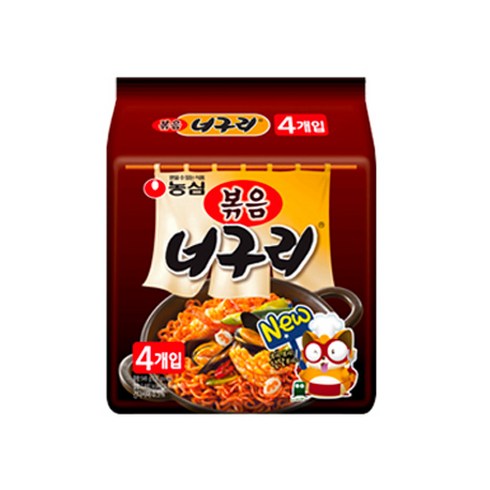 농심 볶음 너구리 봉지라면 137g, 4개