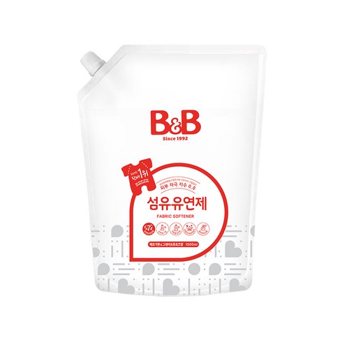 비앤비 섬유유연제 베르가못 앤 그레이프프루츠 리필형, 1500ml, 1개