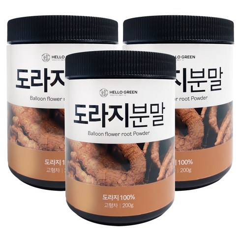 도라지가루 - 헬로우 그린 도라지 분말, 200g, 3개