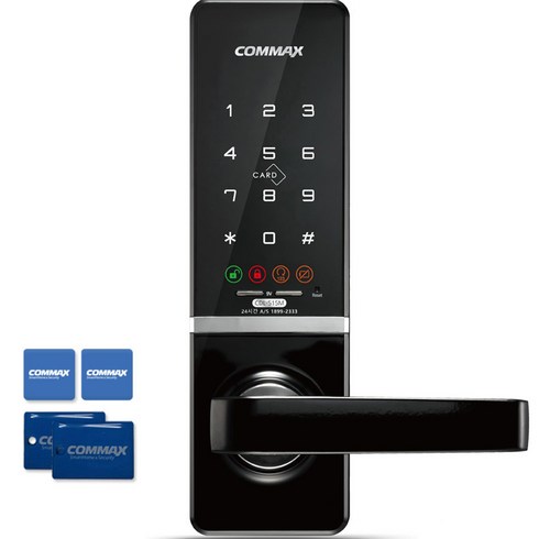 코맥스도어락 - COMMAX 스마트 무타공 도어록 + 카드키 4p 세트 CDL-515M, 고객직접설치