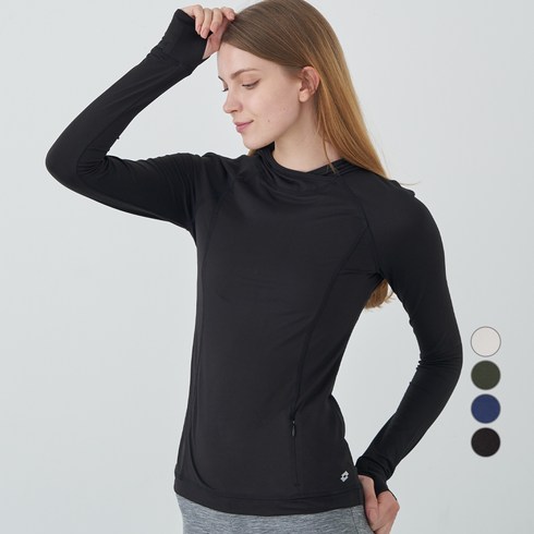 2023년 가성비 최고 여성등산티셔츠 - 로또 여성용 콤피 브러쉬 저지 후디 떰홀 소매 티