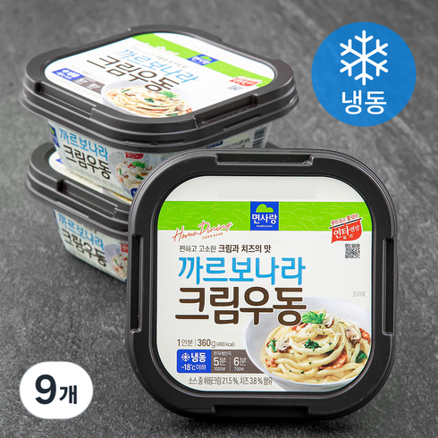 면사랑 까르보나라 크림우동 (냉동), 360g, 9개