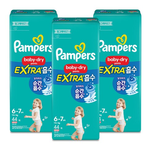 팸퍼스 베이비드라이 엑스트라 흡수 팬티형 기저귀 아동공용 6-7단계(15-25kg), 132매