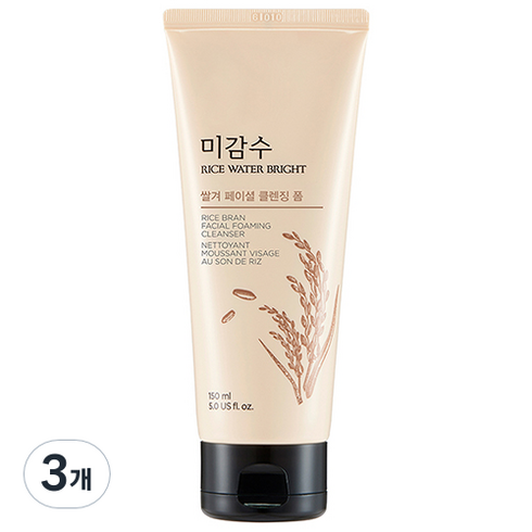 미감수클렌징폼 - 더페이스샵 미감수 브라이트 쌀겨 페이셜 클렌징 폼, 3개, 150ml