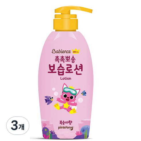 베비언스 핑크퐁 유아용 보습 로션, 380ml, 3개