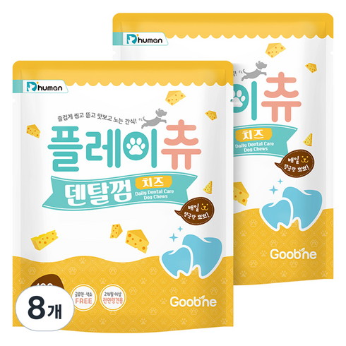 듀먼 강아지 플레이츄 덴탈껌 10p, 치즈, 100g, 8개